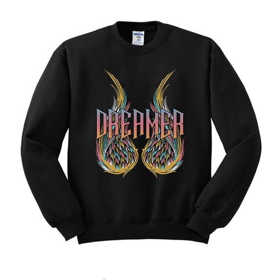 Wings Dreamer Sweatshirt Unisex Large Black