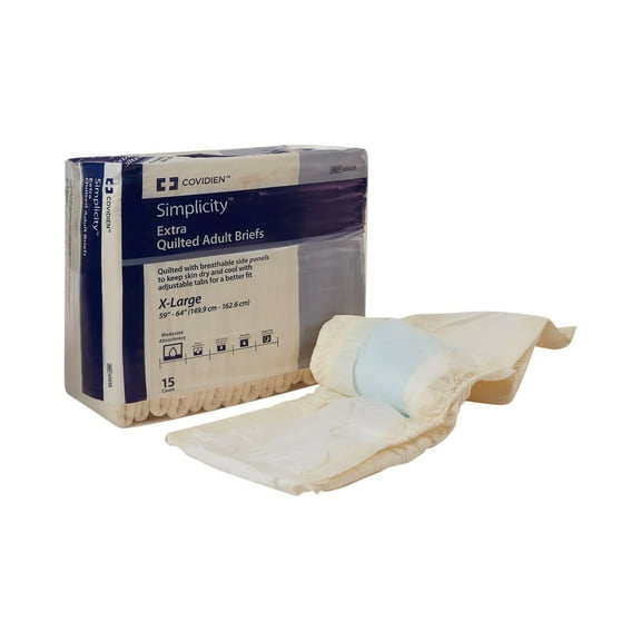 Wings Extra Quilted Adult Incontinence Brief XL Moderate Absorbency Quilted, 65035, 77, 60 Ct