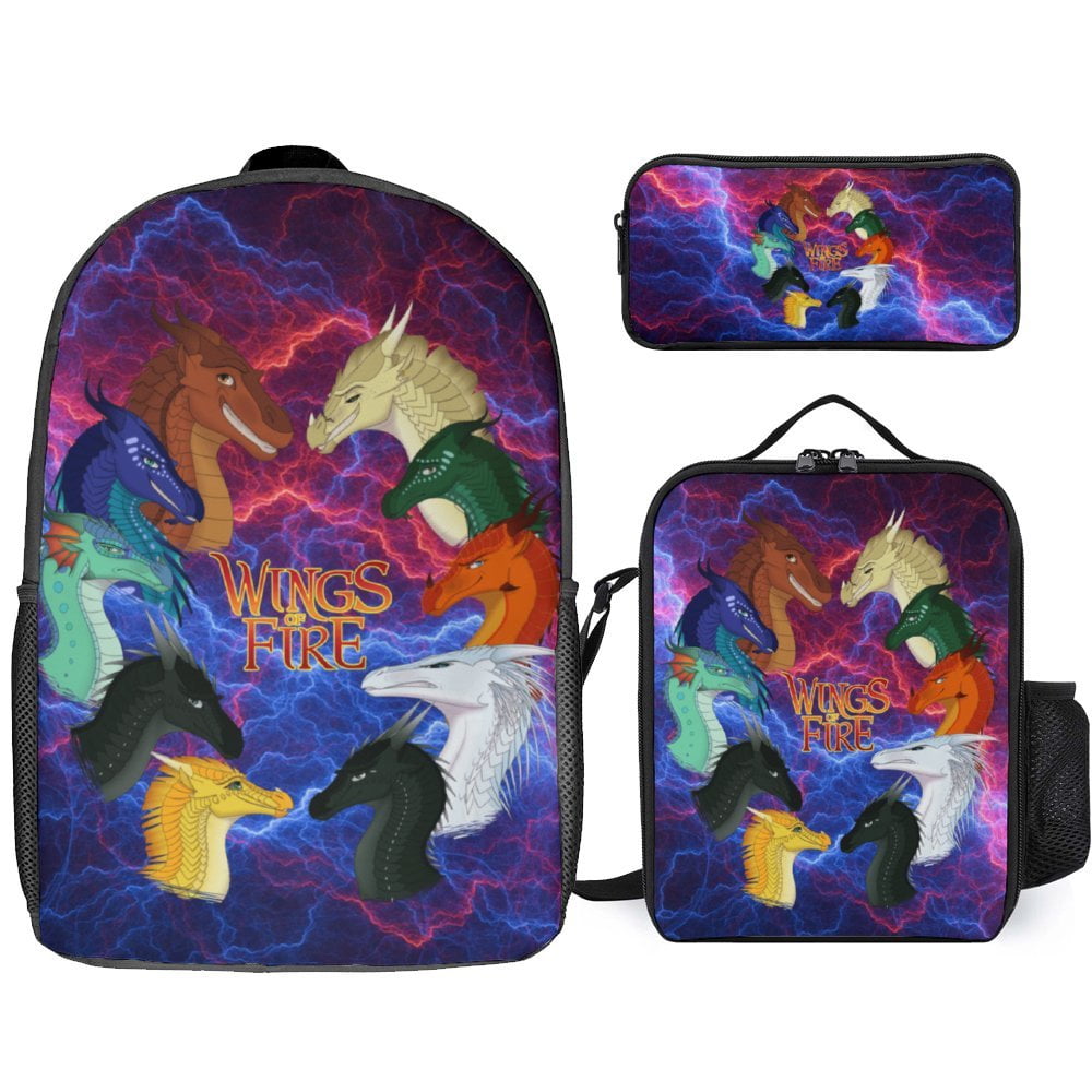 Wings of Fire Backpack Set 3-in-1, Backpack with Lunch Bag And Pencil ...