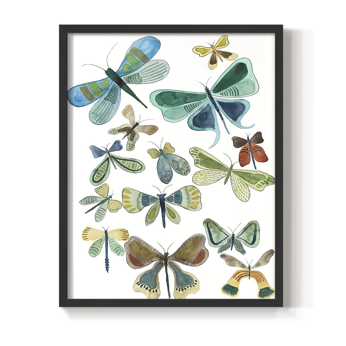 Wings Galore I Framed Print - Solid Wood in Single Picture Frame Solid Wood 2 Framed Print