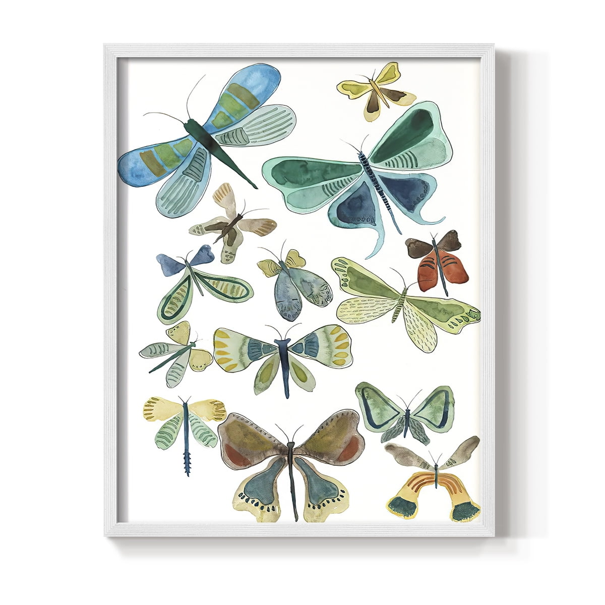 Wings Galore I Framed Print - Solid Wood in Single Picture Frame Solid Wood 2 Framed Print