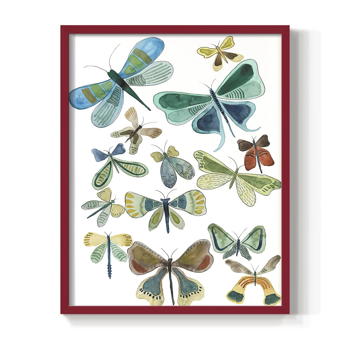 Wings Galore I Framed Print - Solid Wood in Single Picture Frame Solid Wood 2 Framed Print