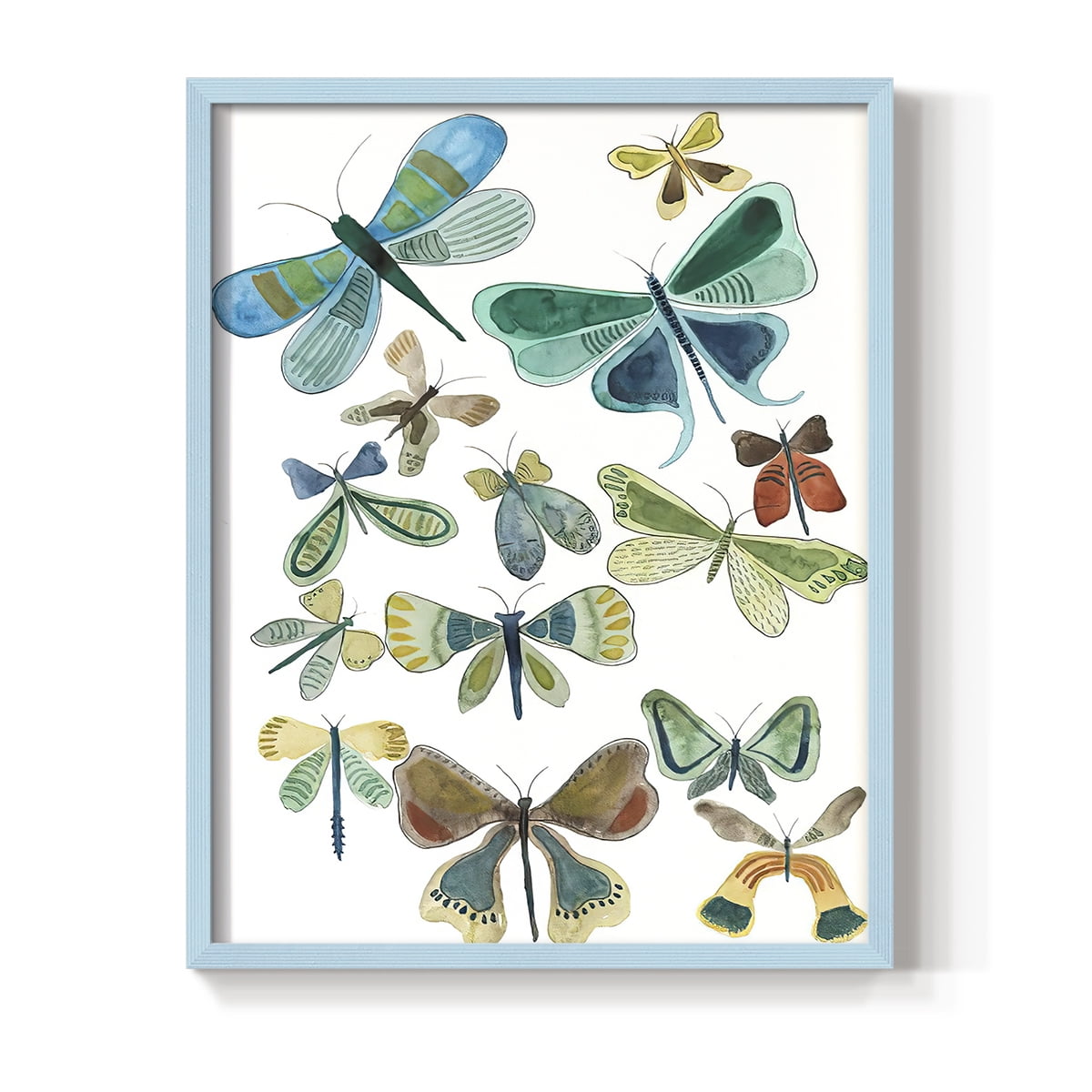 Wings Galore I Framed Print - Solid Wood in Single Picture Frame Solid Wood 2 Framed Print