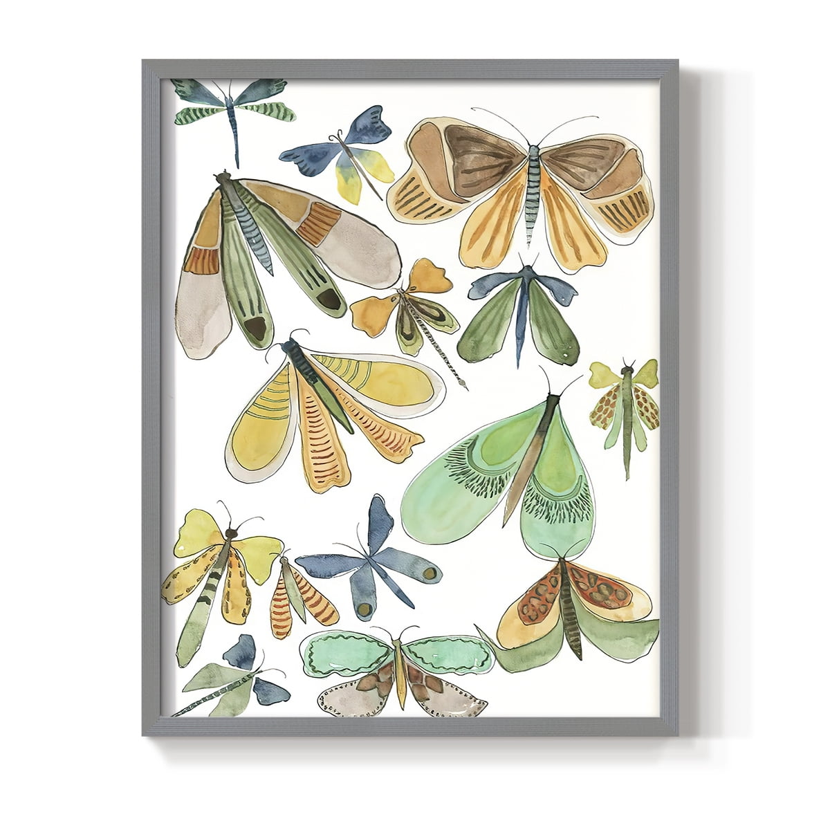 Wings Galore II Framed Print - Solid Wood in Single Picture Frame Solid Wood 2 Framed Print