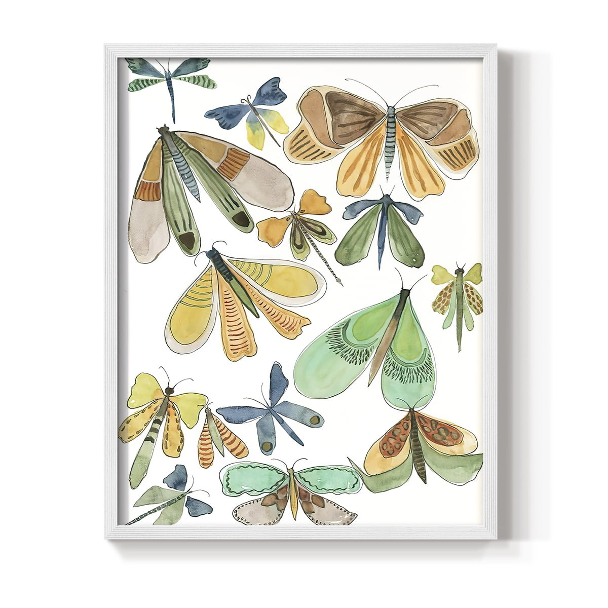 Wings Galore II Framed Print - Solid Wood in Single Picture Frame Solid Wood 2 Framed Print
