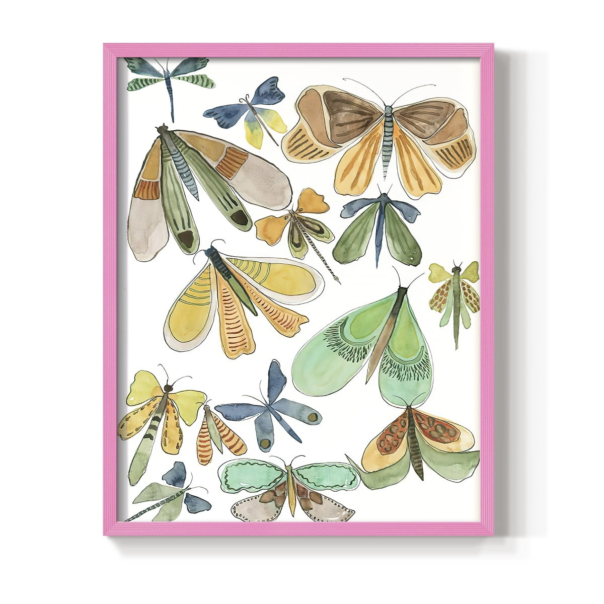 Wings Galore II Framed Print - Solid Wood in Single Picture Frame Solid Wood 2 Framed Print