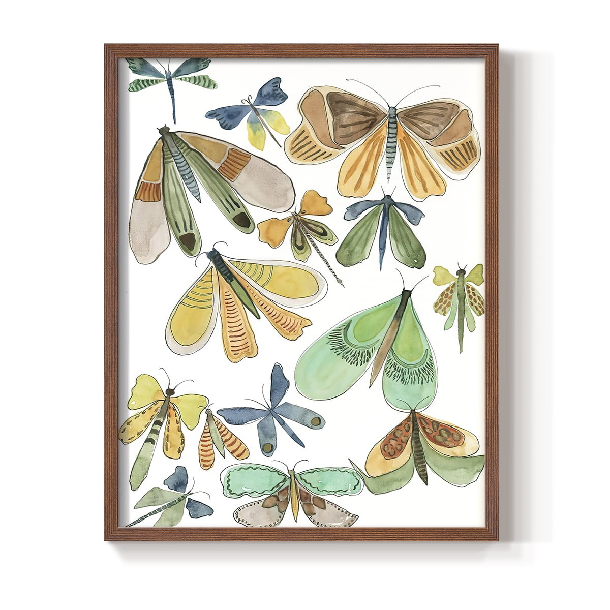 Wings Galore II Framed Print - Solid Wood in Single Picture Frame Solid Wood 2 Framed Print