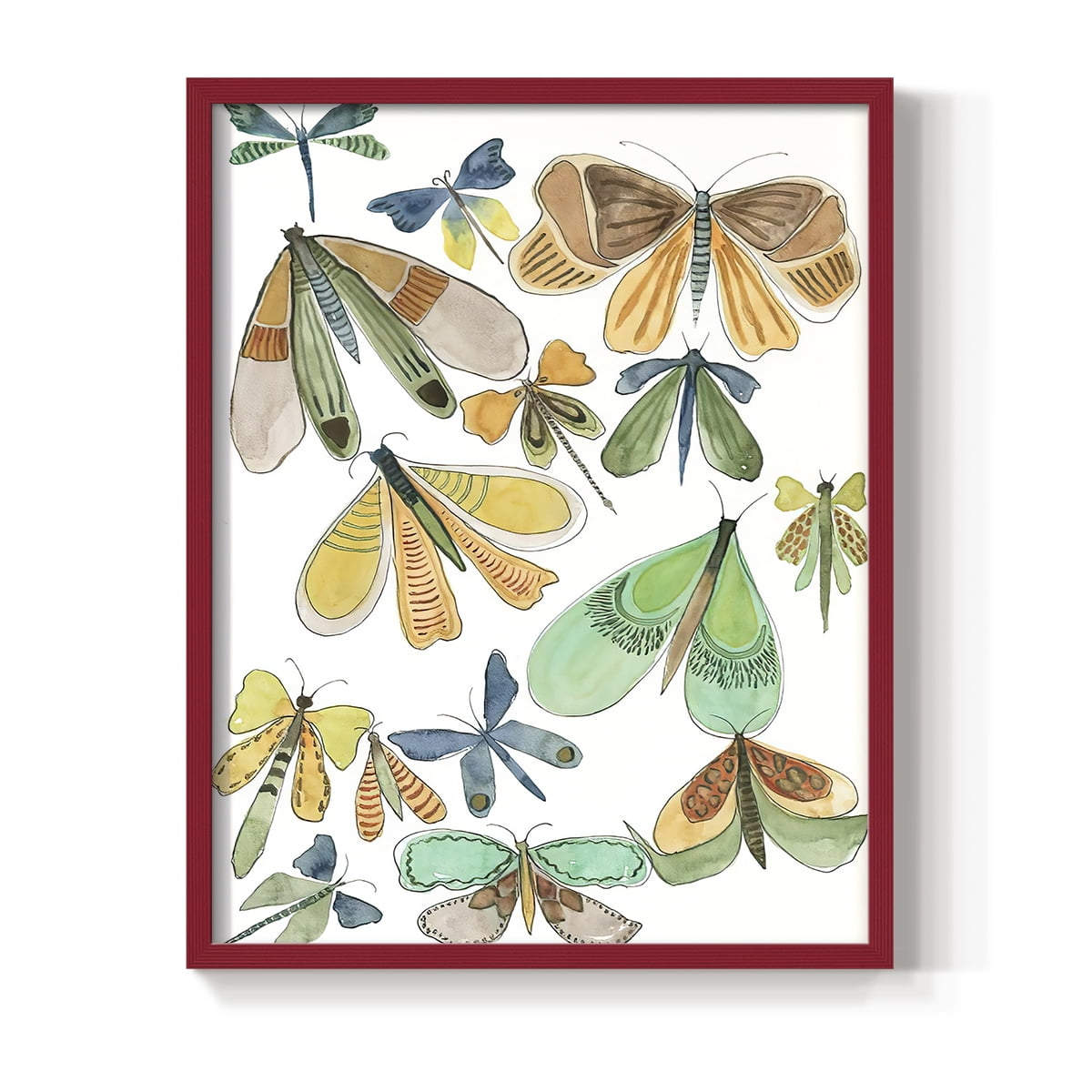 Wings Galore II Framed Print - Solid Wood in Single Picture Frame Solid Wood 2 Framed Print