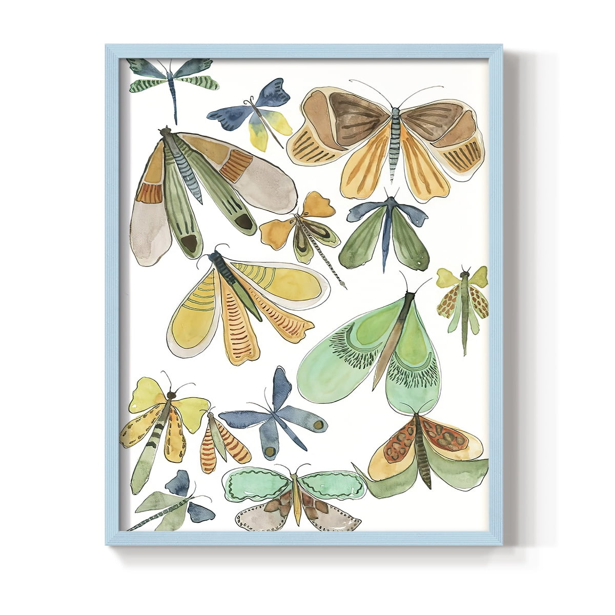Wings Galore II Framed Print - Solid Wood in Single Picture Frame Solid Wood 2 Framed Print