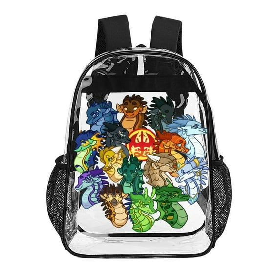 Wings Of Fire Dragon Clear Backpack Heavy Duty Transparent Bag See Through BookBag for Colleges School Work Festival Sport Travel