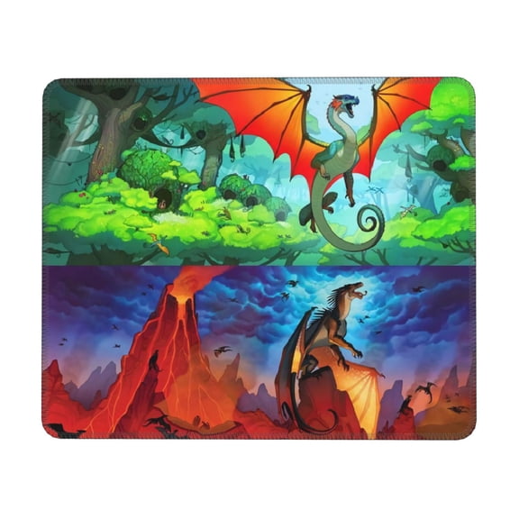 Wings-Of-Fire Dragon Mouse Pad,Small Gaming Mousepad,Non-Slip Rubber Base And Stitched Edges Desk Mat For Computer Home Office Work And Study 10 X 12 Inch