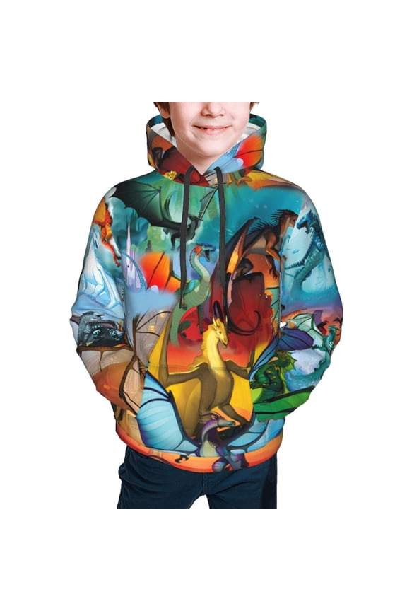 Wings Of Fire Hoodies Pullover For Boys Girls 3d Printed Hooded Sweatshirt Long Sleeves Small
