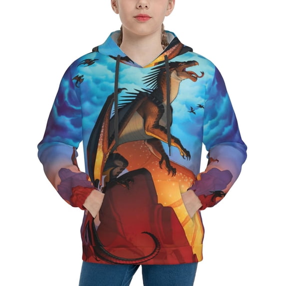 Wings Of Fire Sweatshirt Unisex Novelty Pullover Hoodie Graphic Print Sportswear Youth Jacket Blouse Teen Boys Girls Sweatshirt Tops Medium