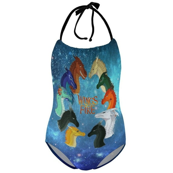 Wings Of Fire WOF Girls One Piece Swimsuits Quick Dry Bathing Suit Swimwear Swimming Suit 11-13Y(160cm)