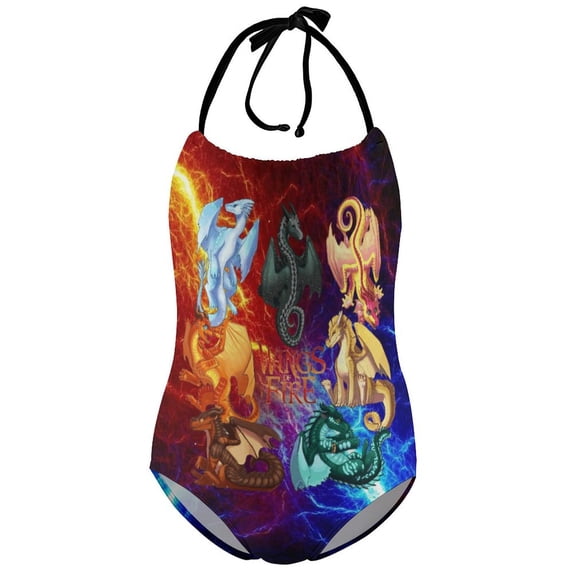 Wings Of Fire WOF Girls One Piece Swimsuits Quick Dry Bathing Suit Swimwear Swimming Suit 12-14Y(170cm)