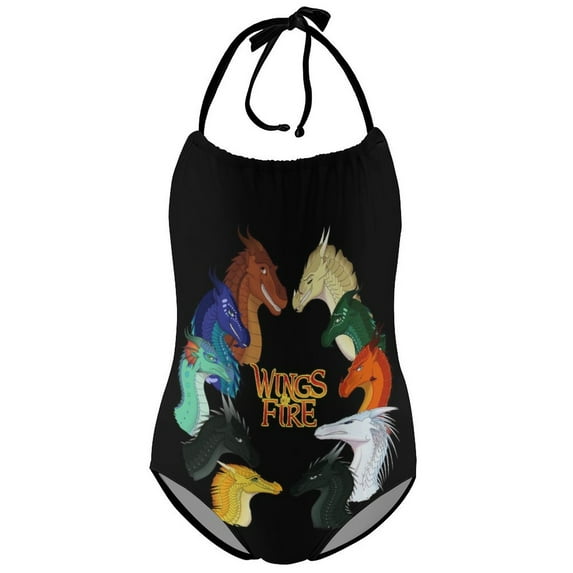 Wings Of Fire WOF Girls One Piece Swimsuits Quick Dry Bathing Suit Swimwear Swimming Suit 7-9Y(120cm)