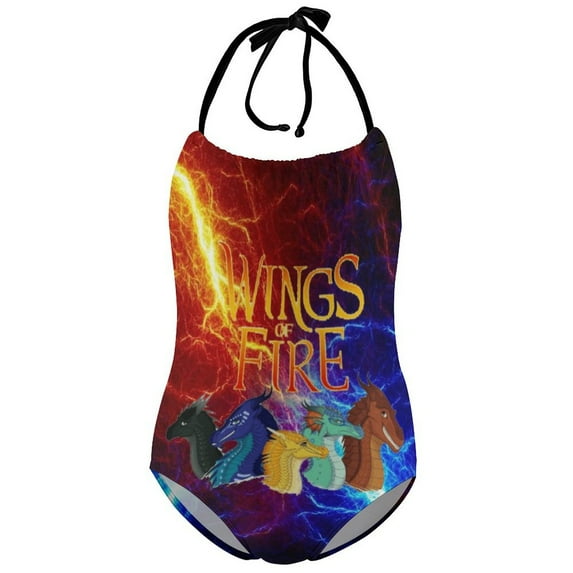 Wings Of Fire WOF Girls One Piece Swimsuits Quick Dry Bathing Suit Swimwear Swimming Suit 8-10Y(130cm)