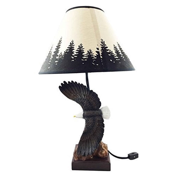 Wings Of Pride Bald Eagle Soaring Desktop 20" Tall Table Lamp Patriotic Home Decor