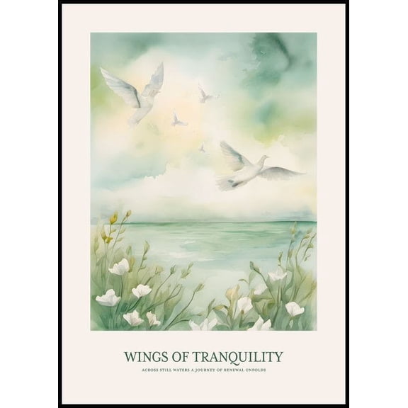 Wings Of Tranquility Poster Wall Art, Modern Wall Decor For Living Room Bedroom, 8x12 UNFRAMED