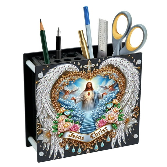Wings Religious Diamond Art Painting Kit Pencil Holder