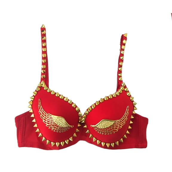 Wings Rivet Cabaret Belly Samba Dance Dancing Clothing Egyptian Bra Top