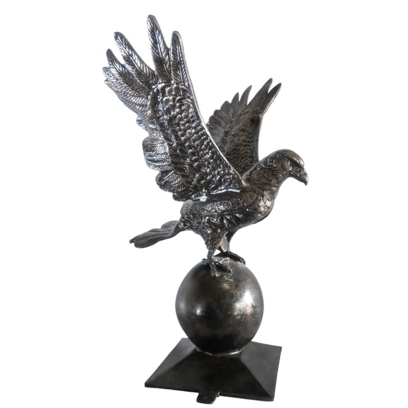 Wings Spread Eagle Atop Globe Handcrafted Aluminum Decor 29"x25"x40"H