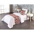 thumbnail image 1 of Wings of Spring Bed Runner Set, Modern Outline Drawn Delicate Butterfly Pattern on Hues Back, Decorative Bedding Scarf & a Pillow Sham for Hotels Homes, Twin, Dark Coral Peach Paprika, by Ambesonne, 1 of 3