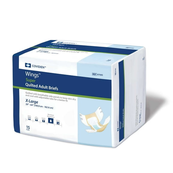 Wings Super 87085 Quilted Adult Brief, Case of 60