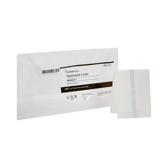 Wings Unisex Incontinence Liner Pant Liner 7 X 17 Inch 635A, 25 Ct