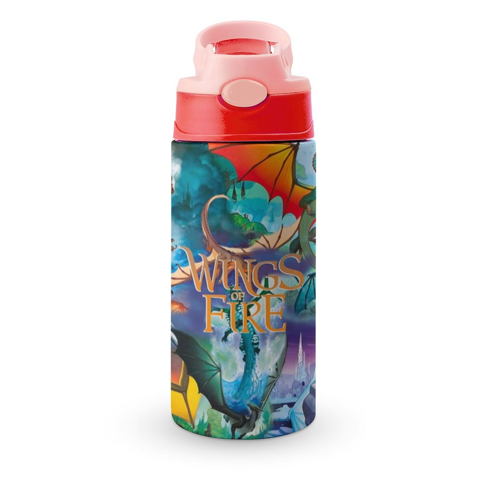 WingsofDragon Fire Water Bottle with Straw and Carry Handle Insulated