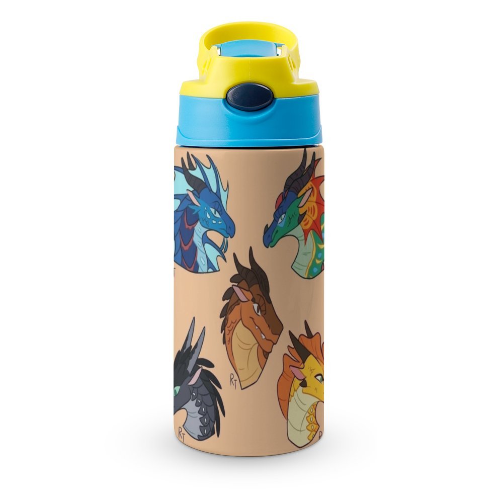 WingsofDragon Fire Water Bottle with Straw and Carry Handle Insulated