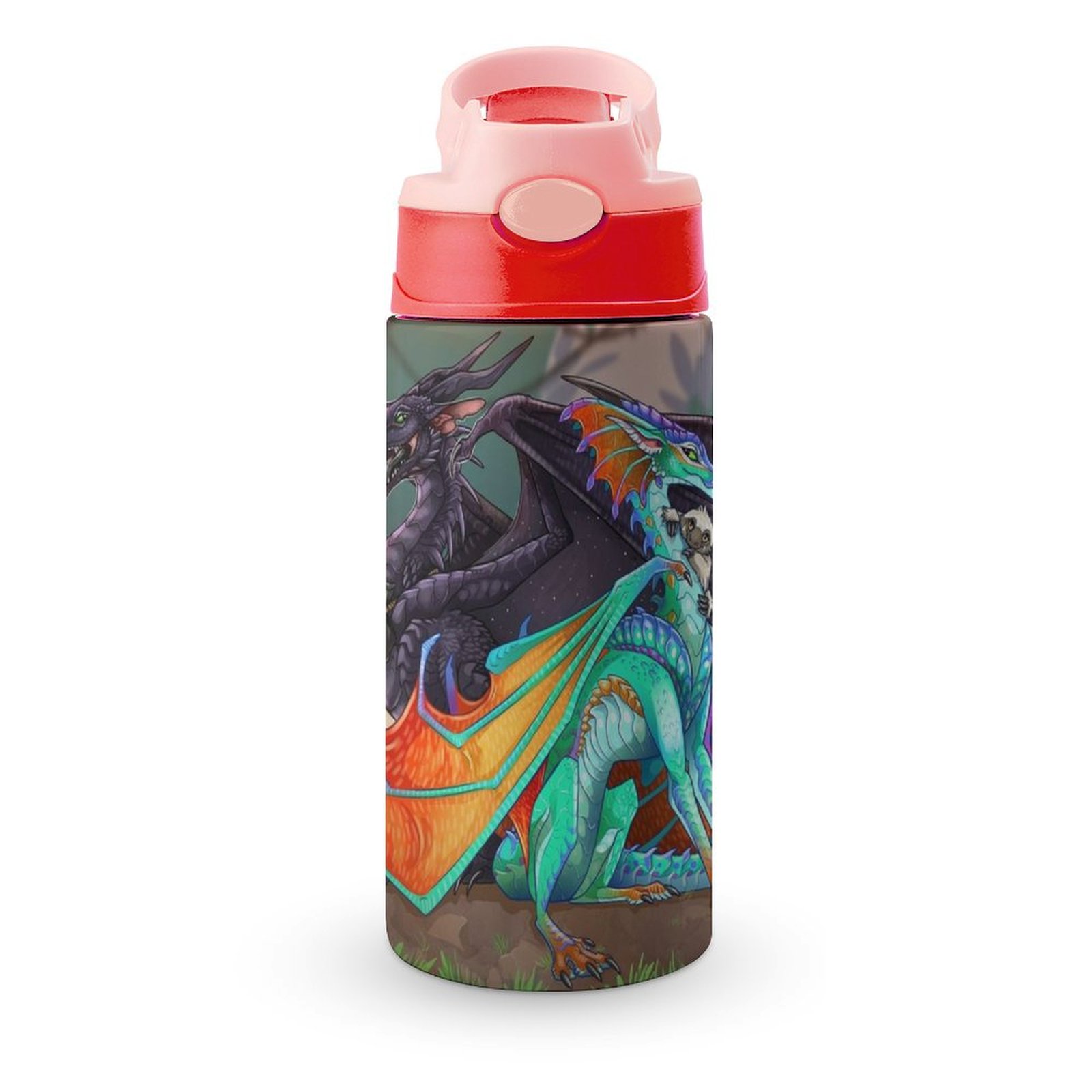 WingsofDragon Fire Water Bottle with Straw and Carry Handle Insulated