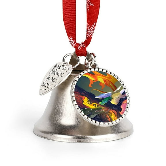 Wings of Fire Christmas Bells Charm Jingling Bell Christmas Decoration Bell Sleigh Bell Christmas Tree Decoration Exquisite Christmas Ornaments
