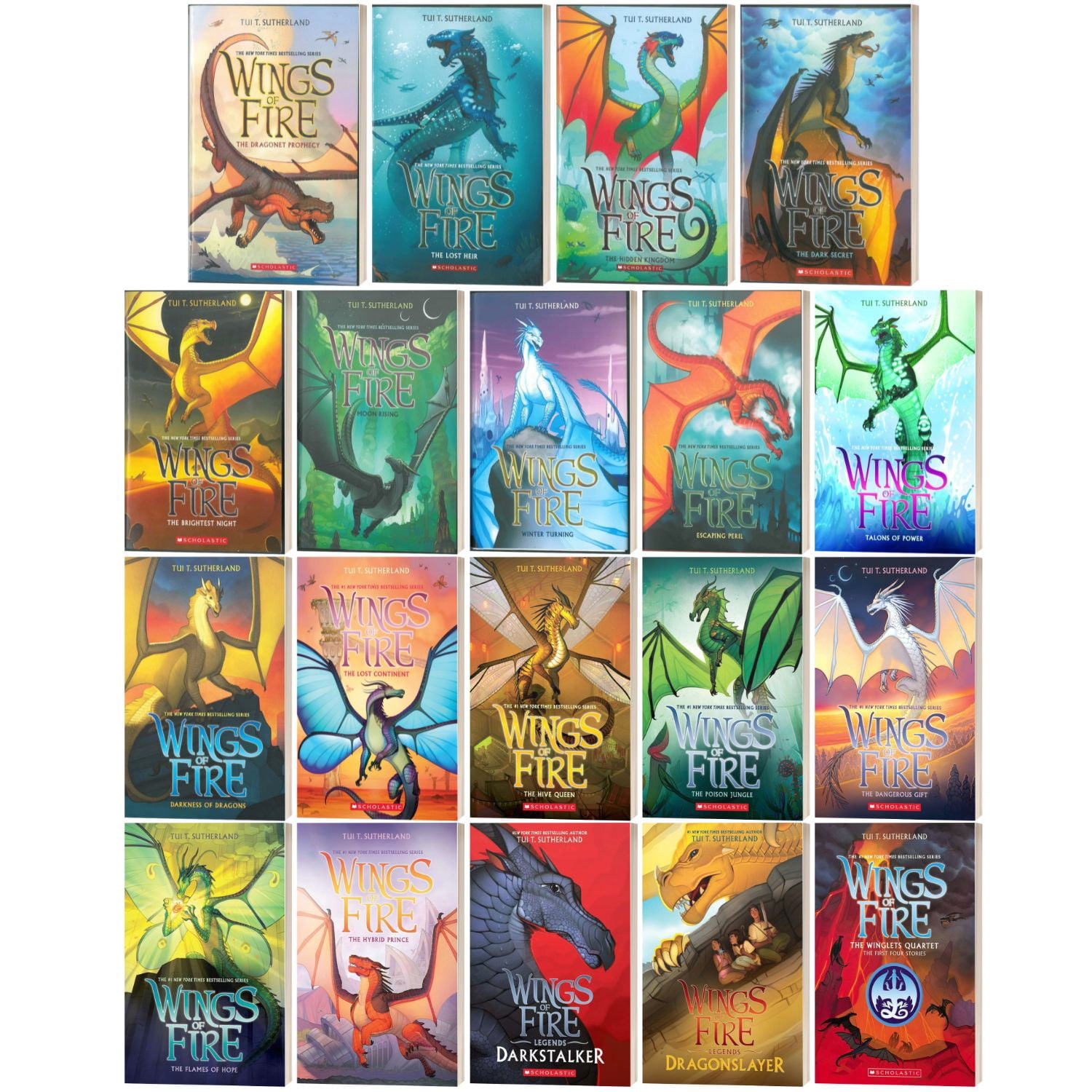Winglets Books Wings of Fire Complete Series 19 Book Set – Dragonet Prophecy to Flames ...