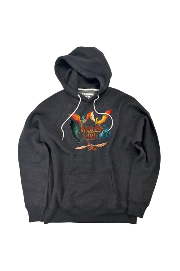 Dragon Circle Unisex Adult Slim Fit Pull-Over Heather Hoodie, Charcoal, Small