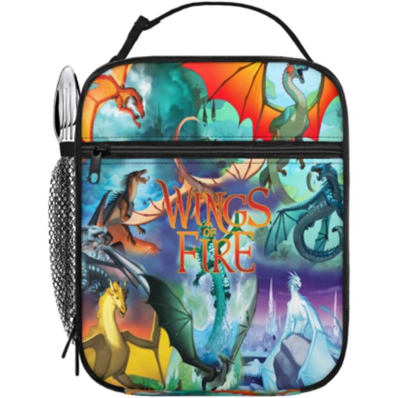 Wings-of-Fire Dragon Funny Insulated Lunch Bag Lunch Box Shoulder Portable Insulation Tote Bag Leakproof Lunch Cooler For Work Office Picnic Beach Soft Freezable