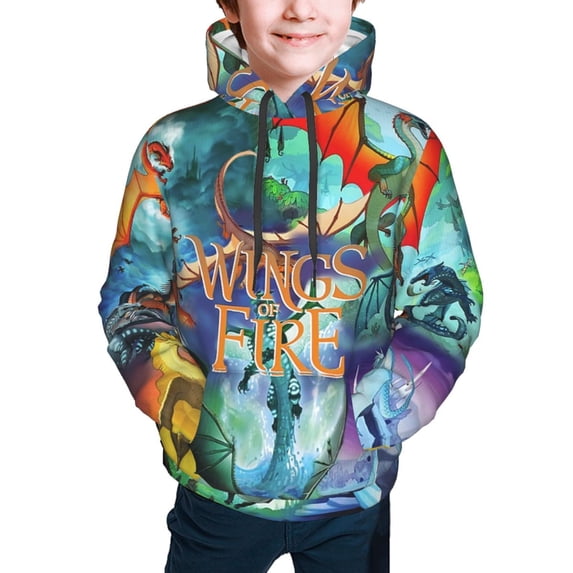 Wings-of-Fire Dragon Kids' Hoodie 3d Print Sweatshirt Soft Pullover Hooded With Big Pockets For Boys Or Girls X-Large