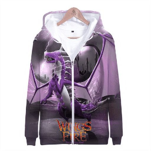 Wings of Fire Zipper Hoodies TV Show Hoodies 3D Long Sleeve Casual Zip