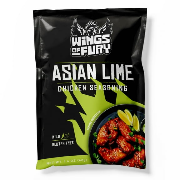 Wings of Fury Asian Lime Chicken Seasoning Mix, 1.4 oz. Packet (Shelf Stable)
