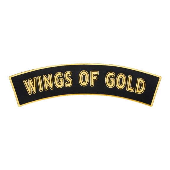Wings of Gold Biker Motorcycle Rocker Patches.