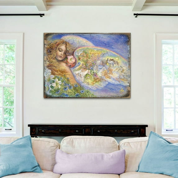 Wings of Love Fantasy Wooden Wall Art by Josephine Wall | Fantasy D�cor - 852153-JW