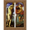 thumbnail image 1 of Wings of a triptych St. Sebastian, St. Christopher 24x18 Gold Ornate Wood Framed Canvas Art by Lorenzo Lotto, 1 of 2
