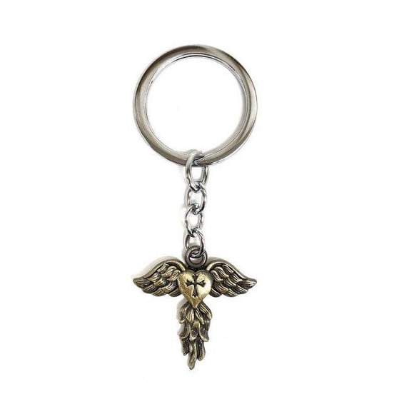 Wings with Heart Key Chain