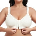 thumbnail image 1 of WingsLove Front Fastening Bras for Women Minimizer Wireless Non Padded Full Coverage Back Support Plus Size Bras (Ivory,36DD), 1 of 7