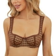 thumbnail image 1 of WingsLove Women's Balconette Bra Sexy 1/2 Cup Lace Half Cup Bra Lightly Padded Push Up Demi Shelf Underwire Bra,Coffee Nude 32B, 1 of 9