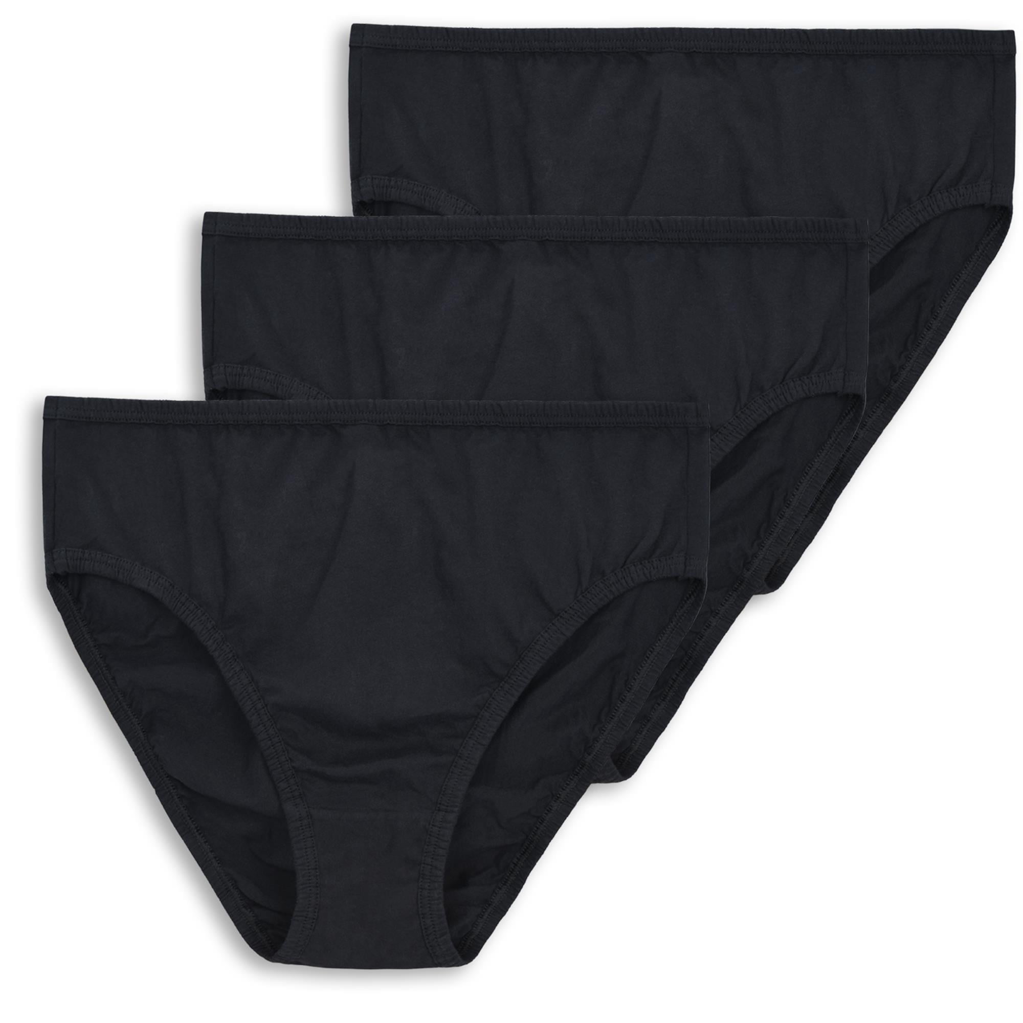 Wingslove 3 Pack Women's Plus Size Comfort Soft Cotton Underwear High-Cut  Brief Panty 