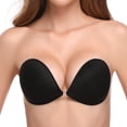 thumbnail image 1 of Wingslove Adhesive Bra Reusable Backless Strapless Push-up Silicone Invisible Sticky Bras for Backless Dress,Black A, 1 of 10