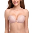 thumbnail image 1 of Wingslove Adhesive Bra Reusable Backless Strapless Push-up Silicone Invisible Sticky Bras for Backless Dress,Light Pink F, 1 of 9