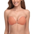 thumbnail image 1 of Wingslove Adhesive Bra Reusable Backless Strapless Push-up Silicone Invisible Sticky Bras for Backless Dress,Peach Blossom D, 1 of 5