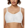 thumbnail image 1 of Wingslove Medium Impact Sports Bras for Women Plus Size Wireless Non Padded Workout Exercise Yoga Bras,Ivory 42DD, 1 of 5